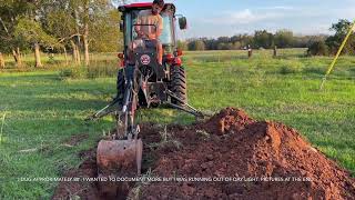 Digging a Trench With The Woodmaxx 6600 Backhoe on Kubota LX2610 [upl. by Mcgregor379]