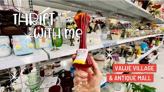 Thrift With Me  Thrifting Value Village amp Antique Mall  Vintage Home Decor For Resale 🇨🇦 [upl. by Brit636]