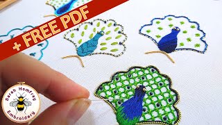 FIVE decorative goldwork outlines  Hand embroidery tutorial [upl. by Deyas]