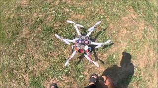 DJI F550 Hexacopter with NAZAGPS first successful flight part 1 [upl. by Atteniuq]