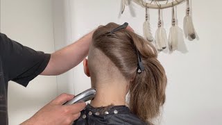 A bald haircut No guard undercut and side shave 9mm then 6mm ending with 0mm original sound [upl. by Ynnep]