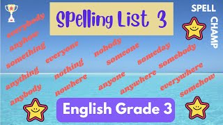 English Grade 3 Spelling List 3 [upl. by Felton]