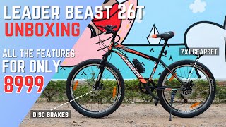 Best Bicycle Under 10k With GEARS in India  Unboxing Leader Beast 26T [upl. by Ayres]