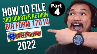 How To File Your Quarterly Income Tax Return  BIR Form 1701Q  Third Quarter Return Part 4 [upl. by Natsreik]