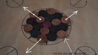 How to arrange carrom board coins for the opening shot [upl. by Ardnac]