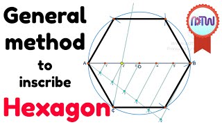 General method to inscribe a hexagon inside a circle [upl. by Theola]