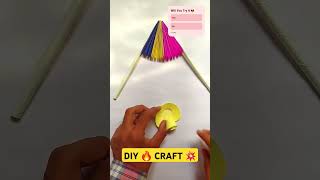 How To Make Paper Fan Flower 🌼 diy paperfanflower craft shorts [upl. by Nnylatsyrc]