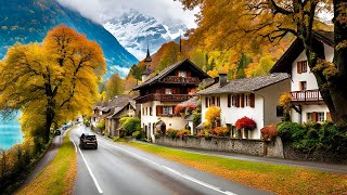 🇨🇭Autumn Driving In Switzerland📍Swiss Village Brienz [upl. by Ahseal]