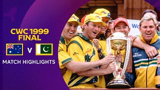 Cricket World Cup 1999 Final Australia v Pakistan  Match Highlights [upl. by Akceber]