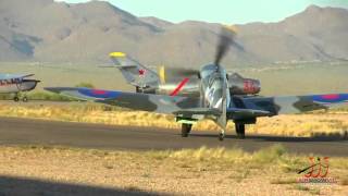 FAIREY FIREFLY AND SPITFIRE MK9 WINGS OVER GILLESPIE 2012 [upl. by Hewet215]