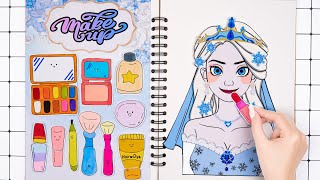 ✨paperdiy✨ ASMR Disney Elsa Makeup💄Transform Paper into a Frozen Bride  StepbyStep Tutorial [upl. by Susej]