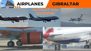 Compilation Landings Gibraltar International Airport January 2024 [upl. by Ydoc]