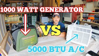 1000 watt generator VS 5000 BTU AC Sportsman gen1000i  CHIONE air conditioner [upl. by Guod]