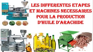 Les differentes etapes et machines necessaires pour la production dhuile darachide [upl. by Oiracam874]