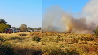 Day 110  Fire and heavy smoke at Paballelo in Upington South Africa [upl. by Hickey602]