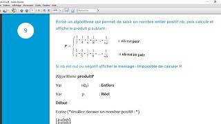 Exercices corrigés dAlgorithmique  9  Le produit Pformule [upl. by Baptlsta]