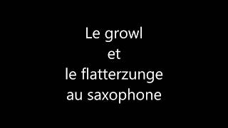 cours de saxophone le growl et le flatterzunge [upl. by Allister203]