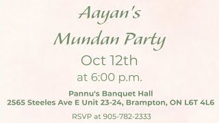 Ayan’s Mundan Party  Brampton  Pannu’s Banquet Hall  May i 📸  Photography [upl. by Emsoc]