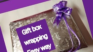 Gift Box Wrapping with silver paper l diy craft gift box wrapping tutorialcraft work [upl. by Hett998]