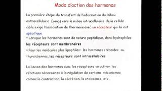 Cours Mode d’action des hormones stéroïdes et thyroïdiennes  Physiologie Animale SVI S4 [upl. by Fielding]