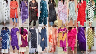 Latest And Stylish Polka Dot Printed Kurti Design Ideas for Girls 2024 [upl. by Velvet]