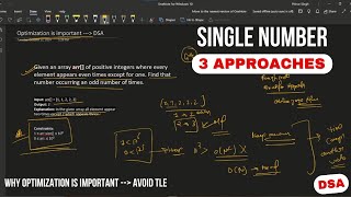 Single Number Problem  2 Approaches to Avoid TLE 🔥  Watch at 15x [upl. by Ermine]