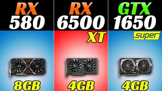 RX 580 vs RX 6500 XT vs GTX 1650 Super  1080p Gaming Benchmarks [upl. by Brasca]