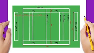 HOW TO DRAW A KABADDI COURT WITH MEASUREMENT [upl. by Anidnamra861]