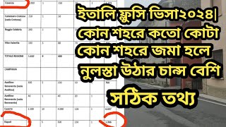 ইতালি ফ্লুসি ভিসা২০২৪এগ্রিকালচারসিজনালেইতালির কোন শহরে কত কোটাitaly visa update 2023। [upl. by Michelle879]