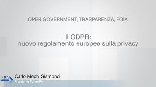 Mochi Sismondi  07  Il GDPR nuovo regolamento europeo sulla privacy [upl. by Ahael]