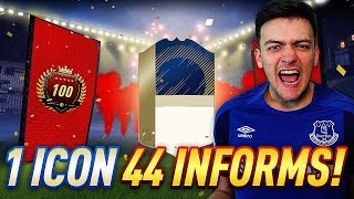 PACKED AN ICON  44 INFORMS TOP 100 MONTHLY FUT CHAMPIONS REWARDS amp WEEKLY PACK OPENING [upl. by Iborian]