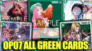 OP07 ALL GREEN CARDS OVERVIEW Bonney is the Strongest Green Leader Yet [upl. by Ahsirahc]