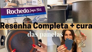 PANELAS ROCHEDO LIMPA FACIL  Resenha completa dicas e experiencia após 6 meses de uso panelas [upl. by Tuneberg857]