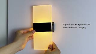 WA06 battery rechargebale wall lamp 4000mAh arcylic wall lamp [upl. by Giddings]