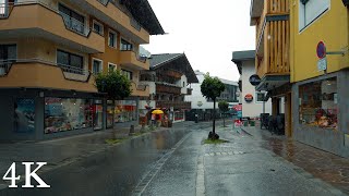 Walking in the Rain Mayrhofen in Zillertal Austria Sounds for Sleeping and Relaxing 4K [upl. by Nocaj]