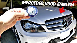 MERCEDES W204 HOOD EMBLEM REMOVAL REPLACEMENT C250 C300 C350 C200 C220 C280 C260 [upl. by Liu]