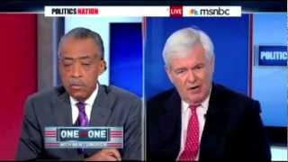 Al Sharpton and Newt Gingrich BATTLE Over Food Stamps and Obama [upl. by Athena224]