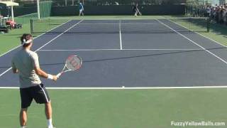 Roger Federer hitting from the Back Perspective in HD [upl. by Odelle]