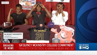 5star cornerback GaQuincy McKinstry commits to Alabama [upl. by Eitsirc]