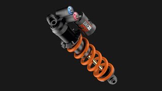 Fox Racing Shox DHX2  Keyshot 3D Animation [upl. by Assirok238]