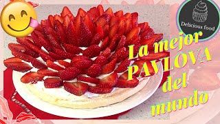 PAVLOVA DE FRESA PAVLOVA DE FRESAS RECETA PASO A PASO [upl. by Mccully924]