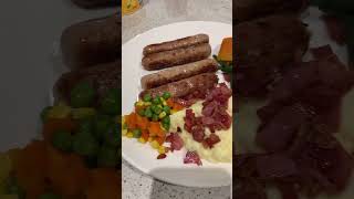 Mash potato and sausages for lunch shorts yum [upl. by Amsed]