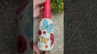 BottleArt with Decoupage Sheet shorts youtubeshorts diy bottleart handmade homedecor [upl. by Alanah486]