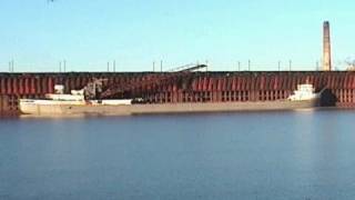 Loading taconite in to the Michipicoten at LSampI docks Marquette MICH 10102005 [upl. by Ylelhsa]