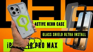 UAG Glass Shield Ultra Install amp Active NEON Case for iPhone 16 Pro Max [upl. by Kciregor]