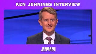 First Guest Host Exclusive Interview Ken Jennings  JEOPARDY [upl. by Oicneserc]