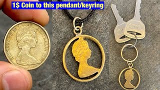 queen elizabeth coin to keyring amp pendant [upl. by Krakow]