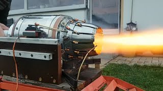 Turbojet engine startup Turbojet engine homemade homemade jet engine afterburner engineering [upl. by Thompson]