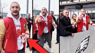 Joey Bosa Gets Triggered By Eagles Fan While Drinking [upl. by Ralfston]