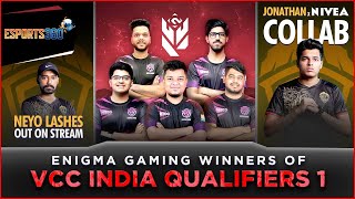 Enigma Gaming wins VCC India Qualifiers 1 Jonathan X Nivea Collab  Esports 360 [upl. by Krishnah]